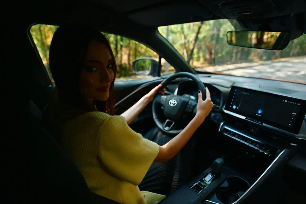 Interiorul Toyota C-HR cu ecranul multimedia